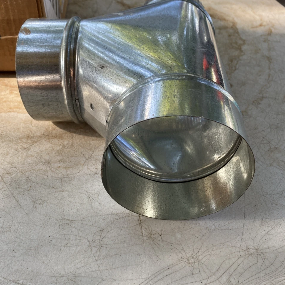 Camiseta Imperial GV0883 Plata 26 ga. Acero Galvanizado Horno Tubo 4 x 4 x 4 pulgadas Nueva Foto 3 de 4