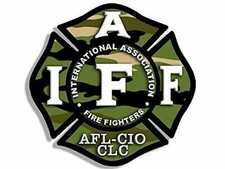 IAFF AFL-CIO CLC FIRE MALTESE HELMET CAMO 4" CAR STICKER DECAL MADE IN USA