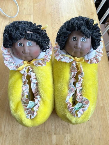 Vintage Cabbage Patch Kids 1984 Slippers Doll Head African American size 13-1