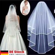 Einfache kurze Tüll Hochzeits schleier zwei Schicht mit-Kamm Braut schleier Weiß