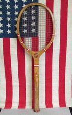 Vintage 1940s Wright Ditson Wood Tennis Racquet Suprise Model Great Display