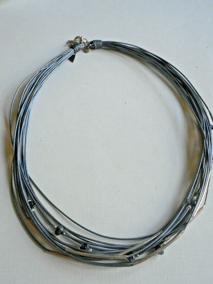 Collar con cordón Silpada de plata de ley, hematita, vidrio y cuero N2146 RE303A Foto 4 de 4