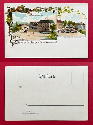 Litho AK BENSHEIM an der Bergstrasse um 1900 Hotel zum Deutschen Haus   ( 120987