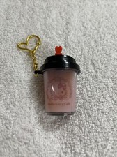 Sanrio Hello Kitty Pink Strawberry Boba Drink Mini Cup Keychain Trinket Plush