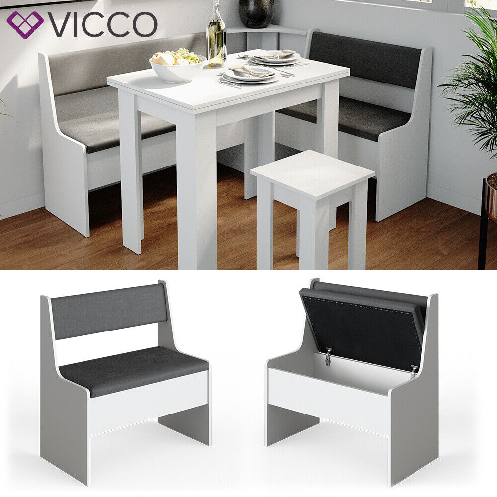 Immagine 1 - Vicco panca angolare gruppo panca da cucina panca romana bianca 77cm