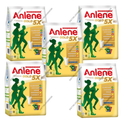 1KG X 5 PACK ANLENE GOLD MILK POWDER ADULT 45+ YEARS OLD OR OLDER FREE SHIPPING