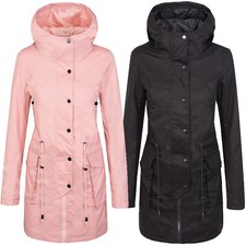 Damen Übergangsjacke Mantel Windbreaker Jacke Damenjacke Rosa Schwarz D-368 NEU