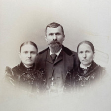 Victorian Antique Cabinet Card Photo of a Family Mother Father Daughter