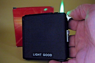 Sturdy Cigarette Case With Built In Jet Torch Lighter King Size USA Stocked 