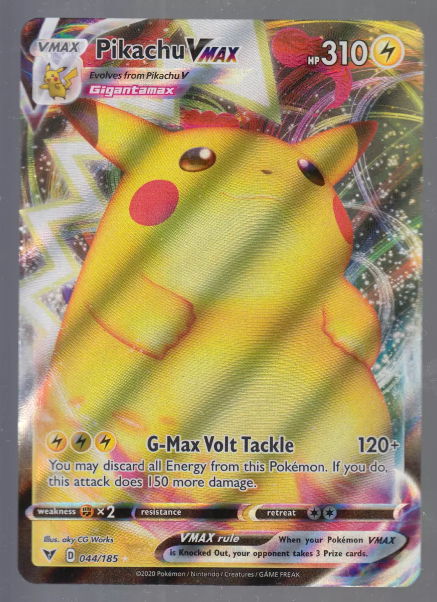 Pokemon Vmax Card Set - Pikachu VMAX 44/185 & Pikachu V 43/185 - Vivid  Voltage - Ultra Rare Card Lot