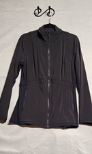 lululemon Women's Track Jacket Size 12 Black Full Zip Pockets Stretch Mid