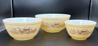 Vintage Pyrex Forest Fancies Mushroom Mixing Bowl Set of 3 - Excellent