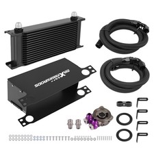16 Reihen Universal Ölkühler Kit AN10 Aluminium 73-83°C Thermostat Schlauch