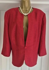 Jacques Vert Size 22 Red Jacket Wedding/Occasion