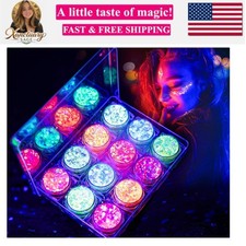 Glow in The Dark Body Face Glitter Gel for Party Makeup 12 Colors