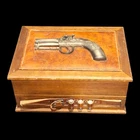 RARE Vintage Nintendo Roulette Dominoes Set (Pre-Video Game Era) Gun Wooden Box