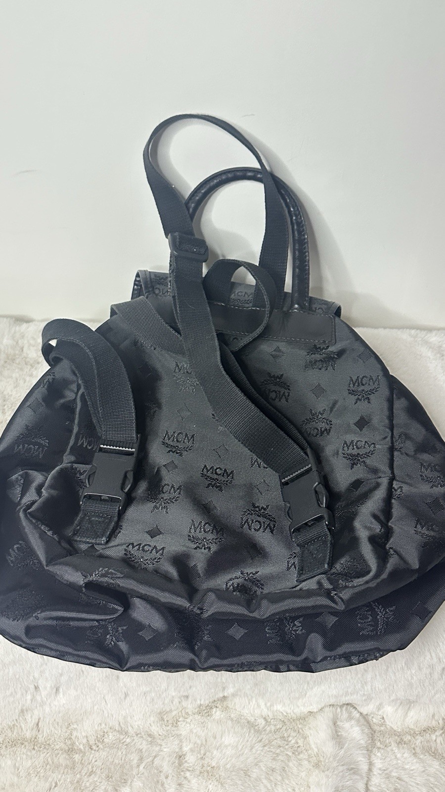 MCM Authentic Black Nylon Medium Backpack Vintage - image 5