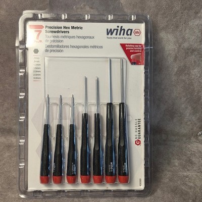 Wiha 26390 Precision Hex Metric Screwdriver 7 Piece Set 0.7mm-3.0mm New