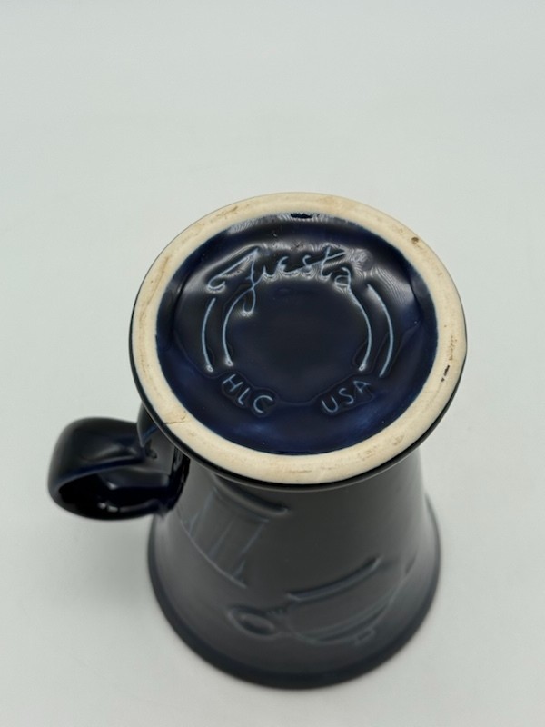 Fiestaware Pedestal Mug Cobals with Embossed Icons