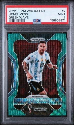 2022 Panini Prizm World Cup Qatar - Lionel Messi #7 Green Wave Prizm