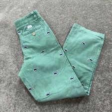 Vineyard Vines Boys 14 Green Corduroy Pants Embroidered Whale Preppy Classic