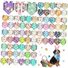72 Pcs Easter Dog Bandanas Bulk Easter Bandanas for Dog Adjustable Washable