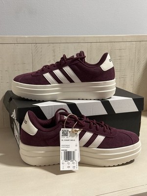 Adidas VL Court Bold Women's Athletic Shoe Lifestyle Sneaker Footwear wine color