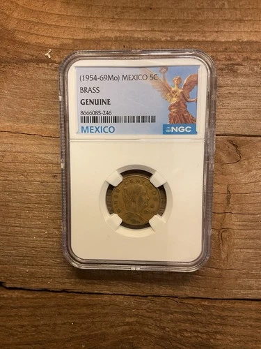 1954-69(MO) Brass NGC Certified Genuine Mexico 5C Cinco Centavos 