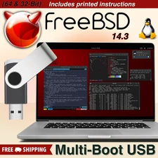 Free BSD 14.3 Linux Desktop Live/Installer MultiBoot USB | (64-bit & 32-bit)
