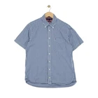 Tommy Hilfiger Striped Shirt Mens Size M Blue Short Sleeve Casual Button Up