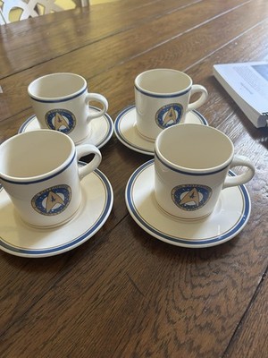 Star Trek USS Enterprise NCC-1701A 3 Sets Ceramic Cups Mugs Saucers Pfaltzgraff