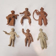 6 Marx 1950's original Chubby Cowboy figures horse