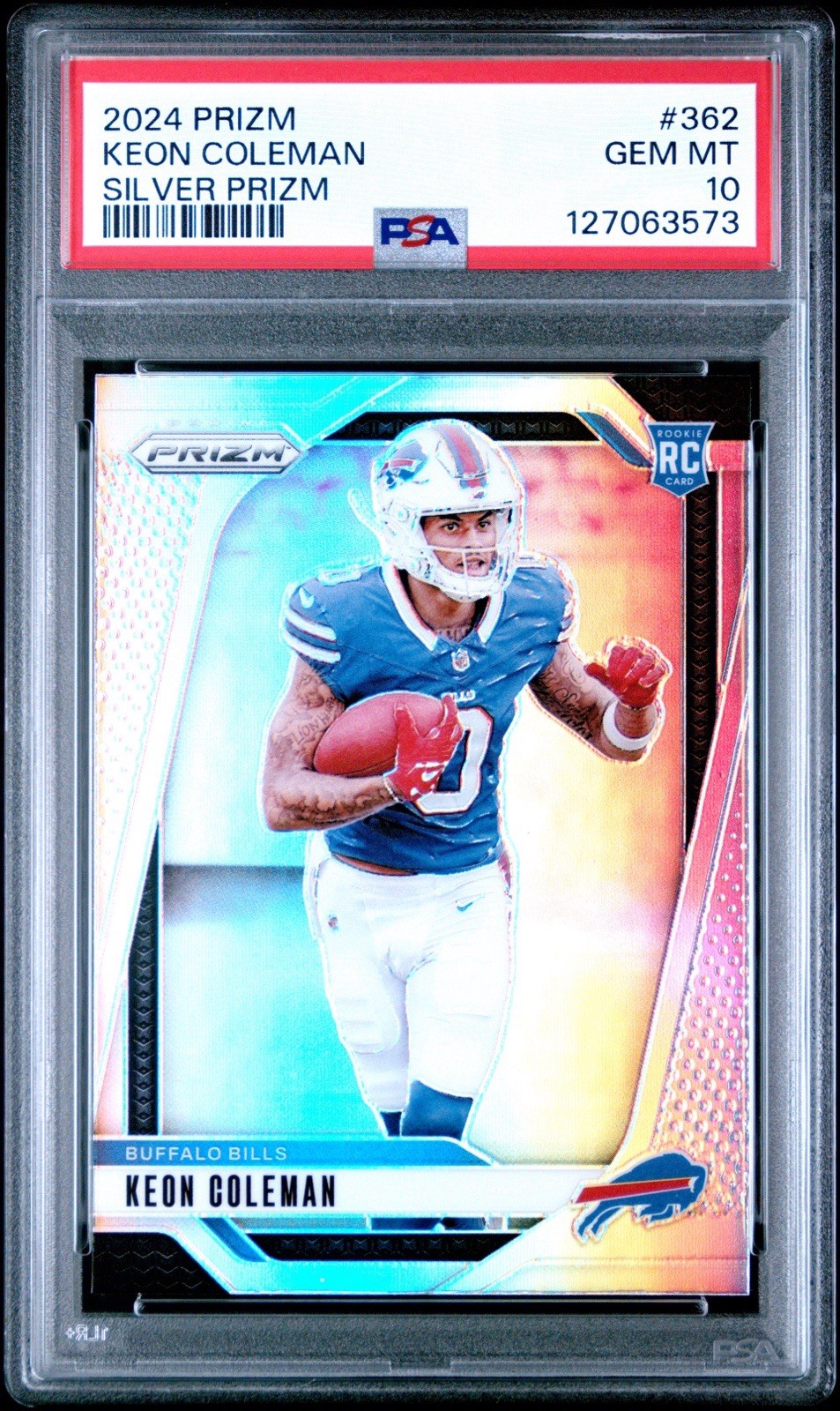 2024 Panini Prizm Rookies Silver Keon Coleman #362 PSA 10 GEM MT Rookie RC BILLS