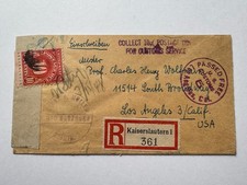 1948 Kaiserslautern Austria Registered Censor Postage Due Cover To Los Angeles
