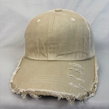 Blank Distressed Trucker Hat Tan Mesh Snapback Cap Wholesale Bulk Quantity