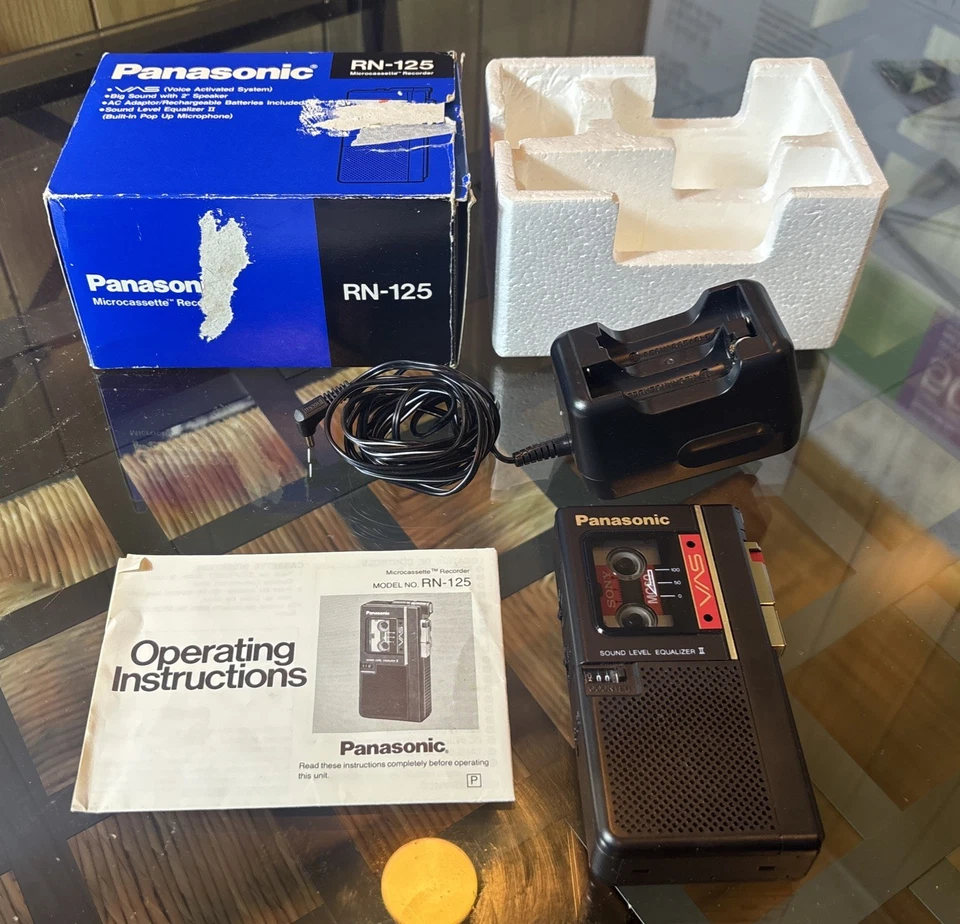 Vintage Panasonic Microcassette Recorder RN-125 Voice Activation VAS Handheld EX - Image 2 of 4