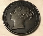 Photo of a 1862 Victoria Shilling from an eBay sale