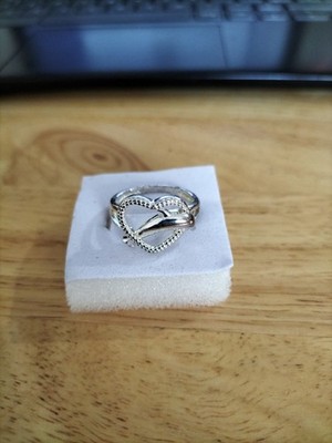 delfin herz silber ring 925