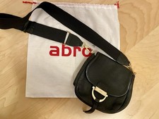 Abro Tasche Umhängetasche Handtasche Crossbody Echtes Leder Schwarz Damen