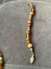 Vintage set of jewelry different colors shapes of precious stones necklace brace — photo 6