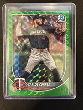 2025 Bowman Chrome - Carlos Correa, Carlos Correa #54 Green Wave Refractor /99