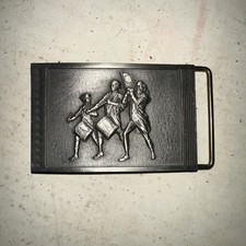Vintage 1975 Studio '76 Pewter Spirit of '76 Belt Buckle 13 Stars Revolutionary