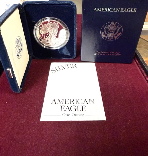 2002-W American Eagle Silver $1 Proof Coin U.S. Mint Original Box & COA