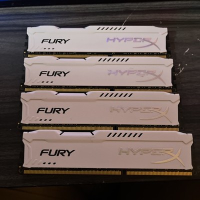32GB (4x8GB) HyperX Fury White DDR3 RAM 1866MHz  HX318C10FWK2/16 Desktop Memory