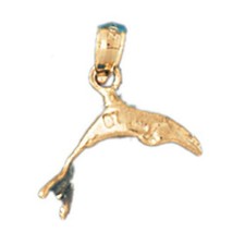 Dolphin Charm Pendant 14k Gold