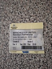 MATCH TICKET PREMIER LEAGUE NEWCASTLE V MAN UTD 28th aug 2005