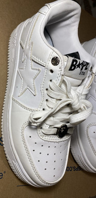 A Bathing Ape BAPE STA White Lace-Up Low Top Sneakers Men s US 5.5
