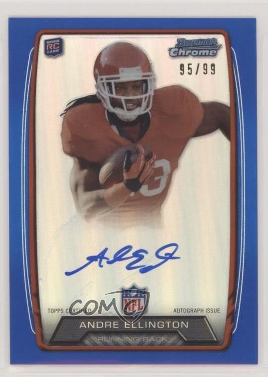 2013 Bowman Rookie Chrome Refractor Blue 95/99 Andre Ellington Auto RC 11pj
