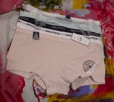 5 NEW NAUTICA NT4463 5PKFX SIGNATURE WAIST COTTON BOYSHORT PANTIES L