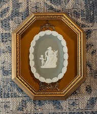 Vintage Sage Green Jasperware Shadowbox Frame...
